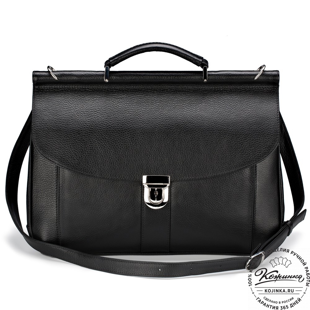 Кожаный портфель "Руби" (чёрный)